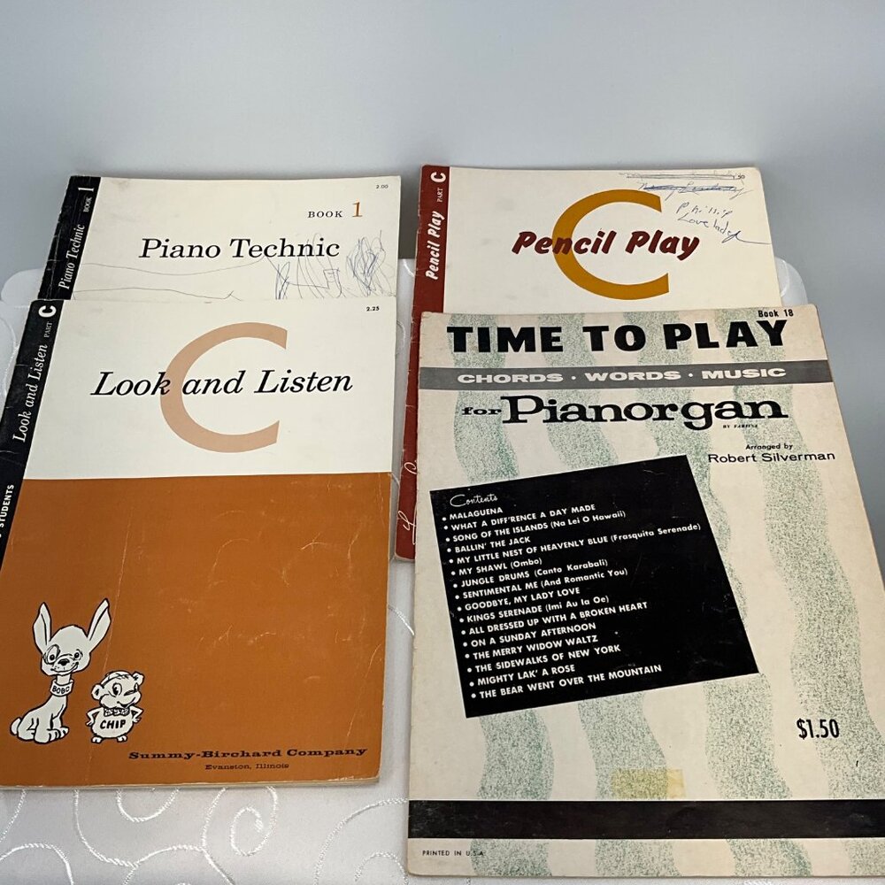 Vintage Piano Learning Books Lot Of 4 - Summy-Birchard Co & Robert Silverman